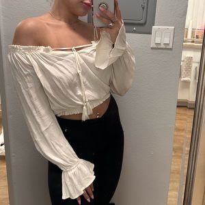 MOVING SALE - Forever21 Contemporary Off shoulder Boho Tassel Top
